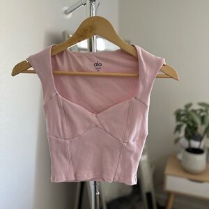 ALO Yoga Ballet Pink  sweetheart Top
